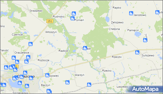 mapa Chełpa, Chełpa na mapie Targeo