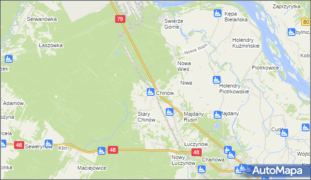 mapa Chinów, Chinów na mapie Targeo