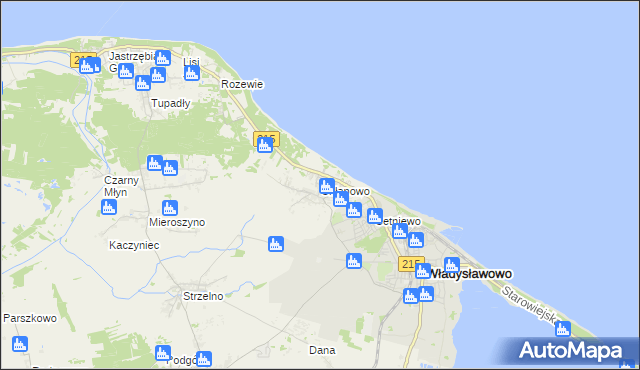 mapa Chłapowo gmina Władysławowo, Chłapowo gmina Władysławowo na mapie Targeo