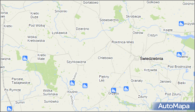 mapa Chlebowo gmina Świedziebnia, Chlebowo gmina Świedziebnia na mapie Targeo