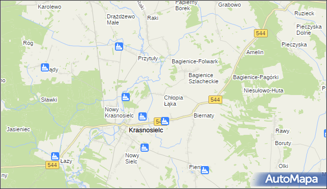 mapa Chłopia Łąka, Chłopia Łąka na mapie Targeo