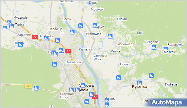 mapa Chłopska Wola, Chłopska Wola na mapie Targeo
