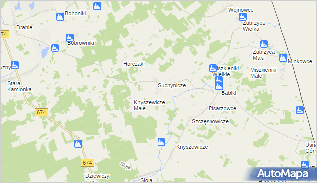 mapa Chmielowszczyzna, Chmielowszczyzna na mapie Targeo