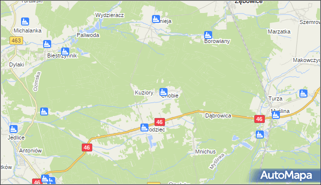 mapa Chobie, Chobie na mapie Targeo