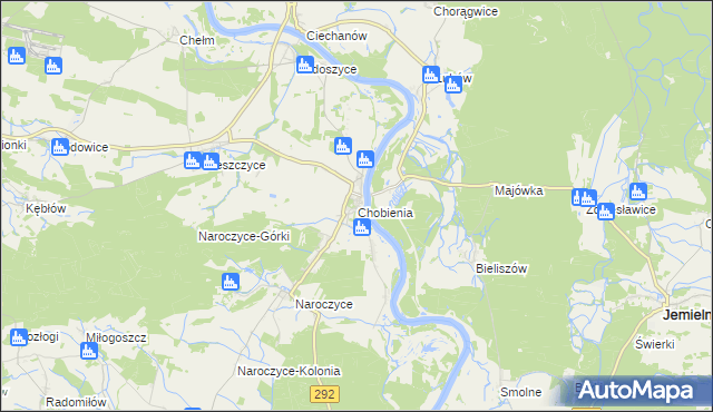 mapa Chobienia, Chobienia na mapie Targeo