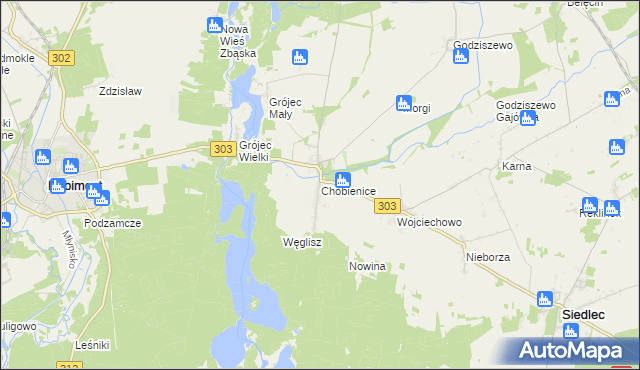 mapa Chobienice, Chobienice na mapie Targeo