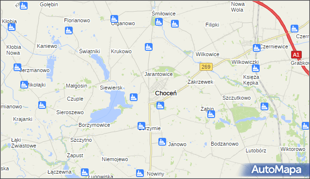 mapa Choceń, Choceń na mapie Targeo