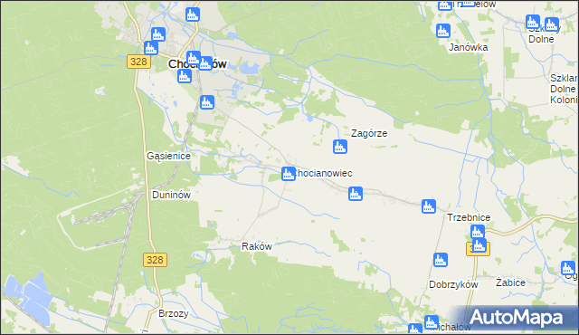 mapa Chocianowiec, Chocianowiec na mapie Targeo
