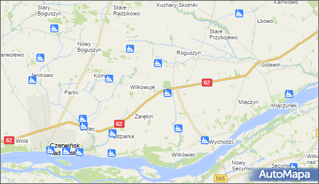 mapa Chociszewo gmina Czerwińsk nad Wisłą, Chociszewo gmina Czerwińsk nad Wisłą na mapie Targeo