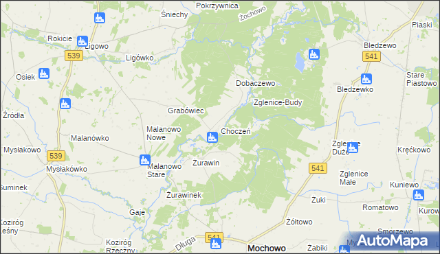 mapa Choczeń, Choczeń na mapie Targeo