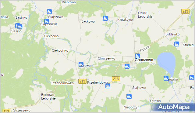 mapa Choczewko, Choczewko na mapie Targeo