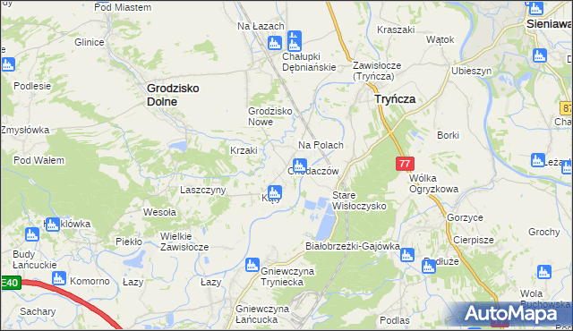 mapa Chodaczów, Chodaczów na mapie Targeo