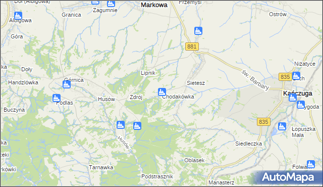 mapa Chodakówka, Chodakówka na mapie Targeo