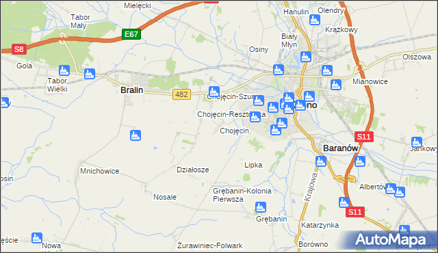 mapa Chojęcin, Chojęcin na mapie Targeo