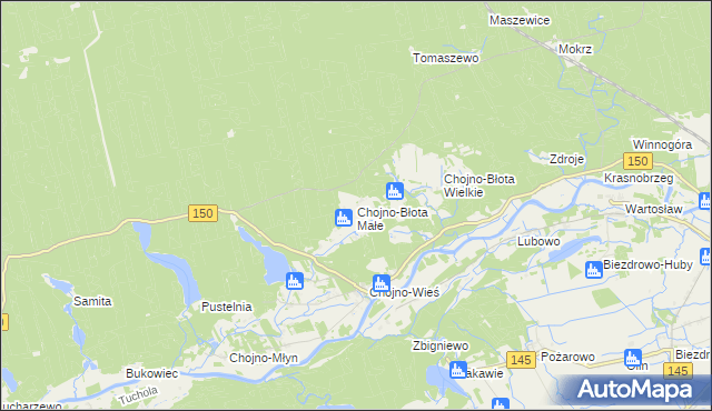 mapa Chojno-Błota Małe, Chojno-Błota Małe na mapie Targeo