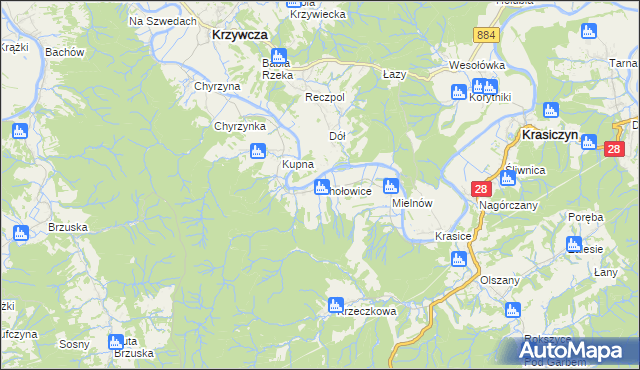 mapa Chołowice, Chołowice na mapie Targeo