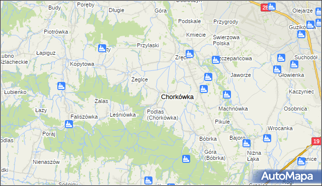 mapa Chorkówka, Chorkówka na mapie Targeo