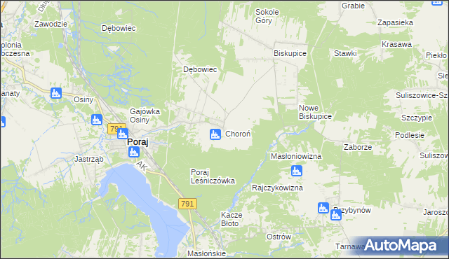 mapa Choroń, Choroń na mapie Targeo