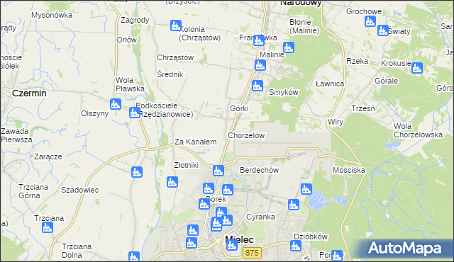 mapa Chorzelów, Chorzelów na mapie Targeo