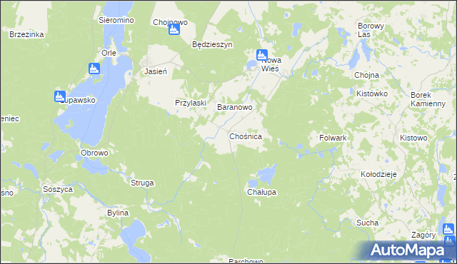 mapa Chośnica, Chośnica na mapie Targeo