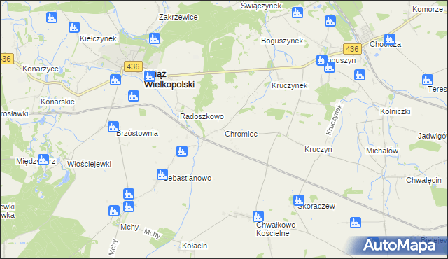 mapa Chromiec gmina Nowe Miasto nad Wartą, Chromiec gmina Nowe Miasto nad Wartą na mapie Targeo