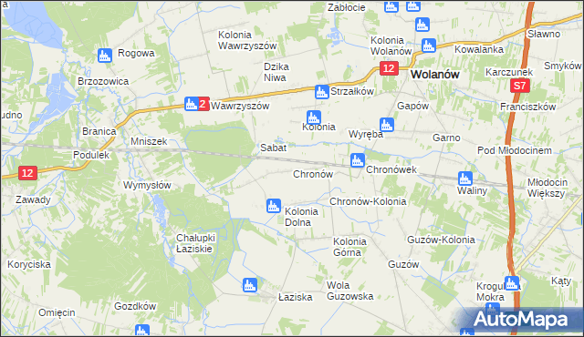 mapa Chronów gmina Orońsko, Chronów gmina Orońsko na mapie Targeo