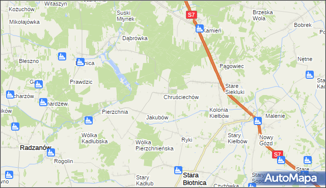 mapa Chruściechów gmina Stara Błotnica, Chruściechów gmina Stara Błotnica na mapie Targeo