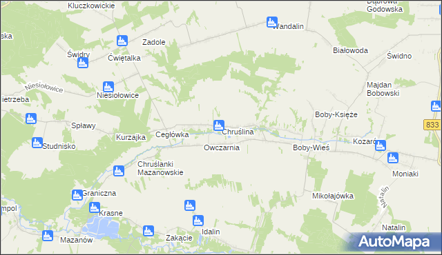 mapa Chruślina, Chruślina na mapie Targeo