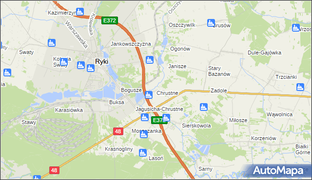 mapa Chrustne, Chrustne na mapie Targeo