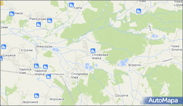 mapa Chrząstawa Wielka, Chrząstawa Wielka na mapie Targeo