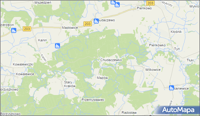 mapa Chudaczewko, Chudaczewko na mapie Targeo