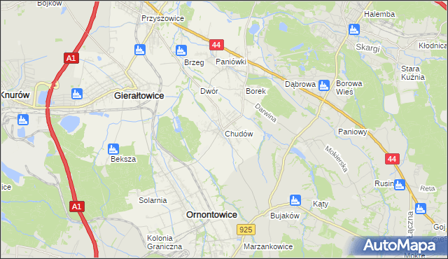 mapa Chudów, Chudów na mapie Targeo