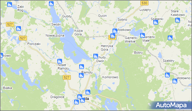 mapa Chudy Dwór, Chudy Dwór na mapie Targeo