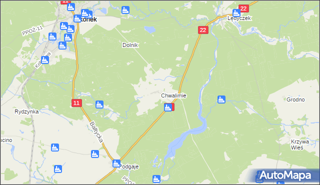 mapa Chwalimie, Chwalimie na mapie Targeo