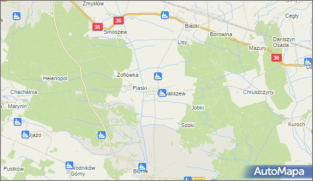 mapa Chwaliszew, Chwaliszew na mapie Targeo