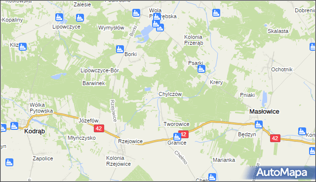 mapa Chylczów, Chylczów na mapie Targeo