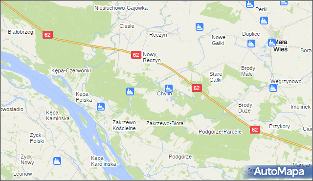 mapa Chylin gmina Mała Wieś, Chylin gmina Mała Wieś na mapie Targeo