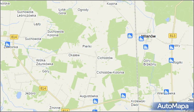 mapa Cichostów, Cichostów na mapie Targeo