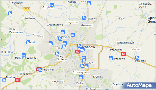 mapa Ciechanów, Ciechanów na mapie Targeo