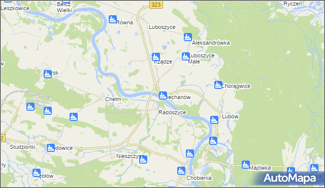 mapa Ciechanów gmina Jemielno, Ciechanów gmina Jemielno na mapie Targeo