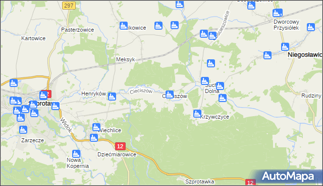 mapa Cieciszów, Cieciszów na mapie Targeo