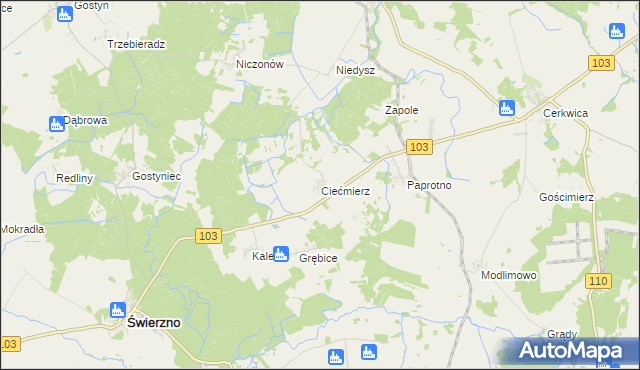 mapa Ciećmierz, Ciećmierz na mapie Targeo