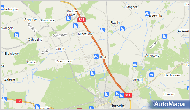 mapa Cielcza, Cielcza na mapie Targeo