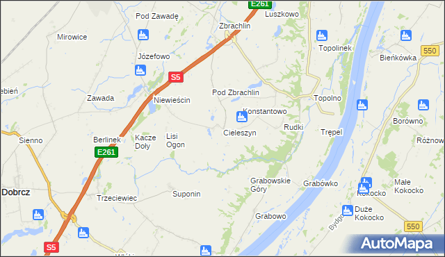 mapa Cieleszyn, Cieleszyn na mapie Targeo