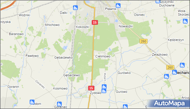 mapa Cielimowo, Cielimowo na mapie Targeo