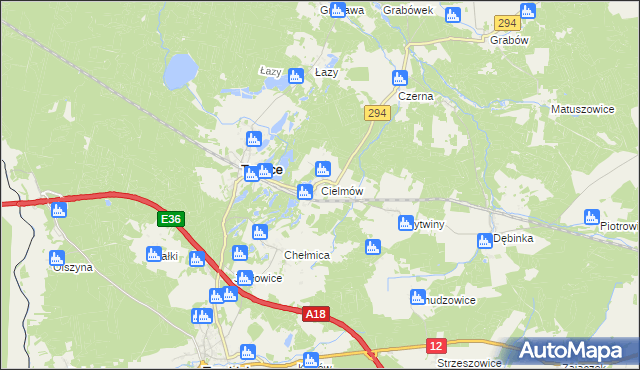 mapa Cielmów, Cielmów na mapie Targeo