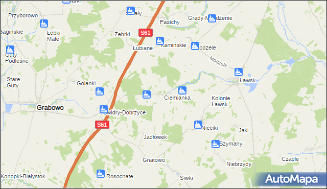 mapa Ciemianka, Ciemianka na mapie Targeo