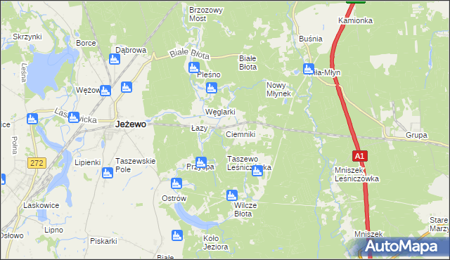 mapa Ciemniki, Ciemniki na mapie Targeo