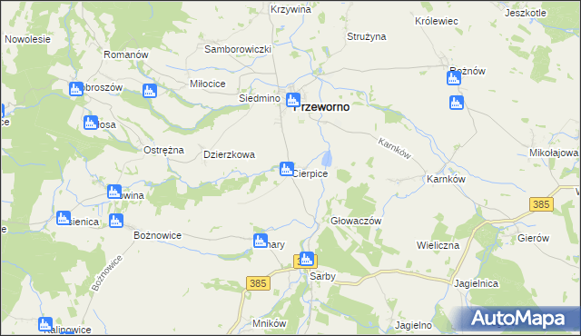 mapa Cierpice gmina Przeworno, Cierpice gmina Przeworno na mapie Targeo