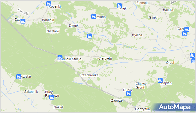 mapa Cierpięta gmina Baranowo, Cierpięta gmina Baranowo na mapie Targeo